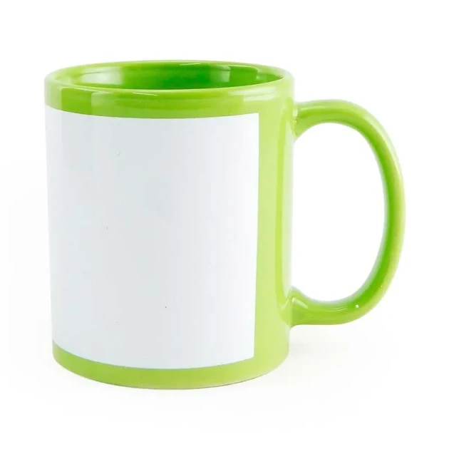 Taza Verde Marco Blanco