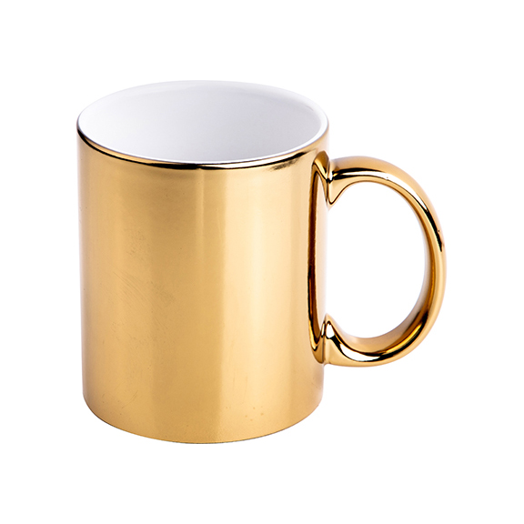 Taza Dorada Interior Blanco