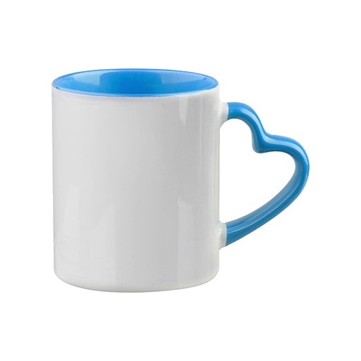 Taza Blanca Exterior y Asa Azul